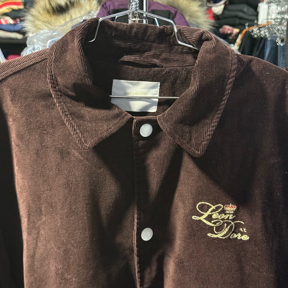 Aime Leon Dore Corduroy Team Jacket Chocolate Brown Mens Size 2XL - Picture 2 of 7